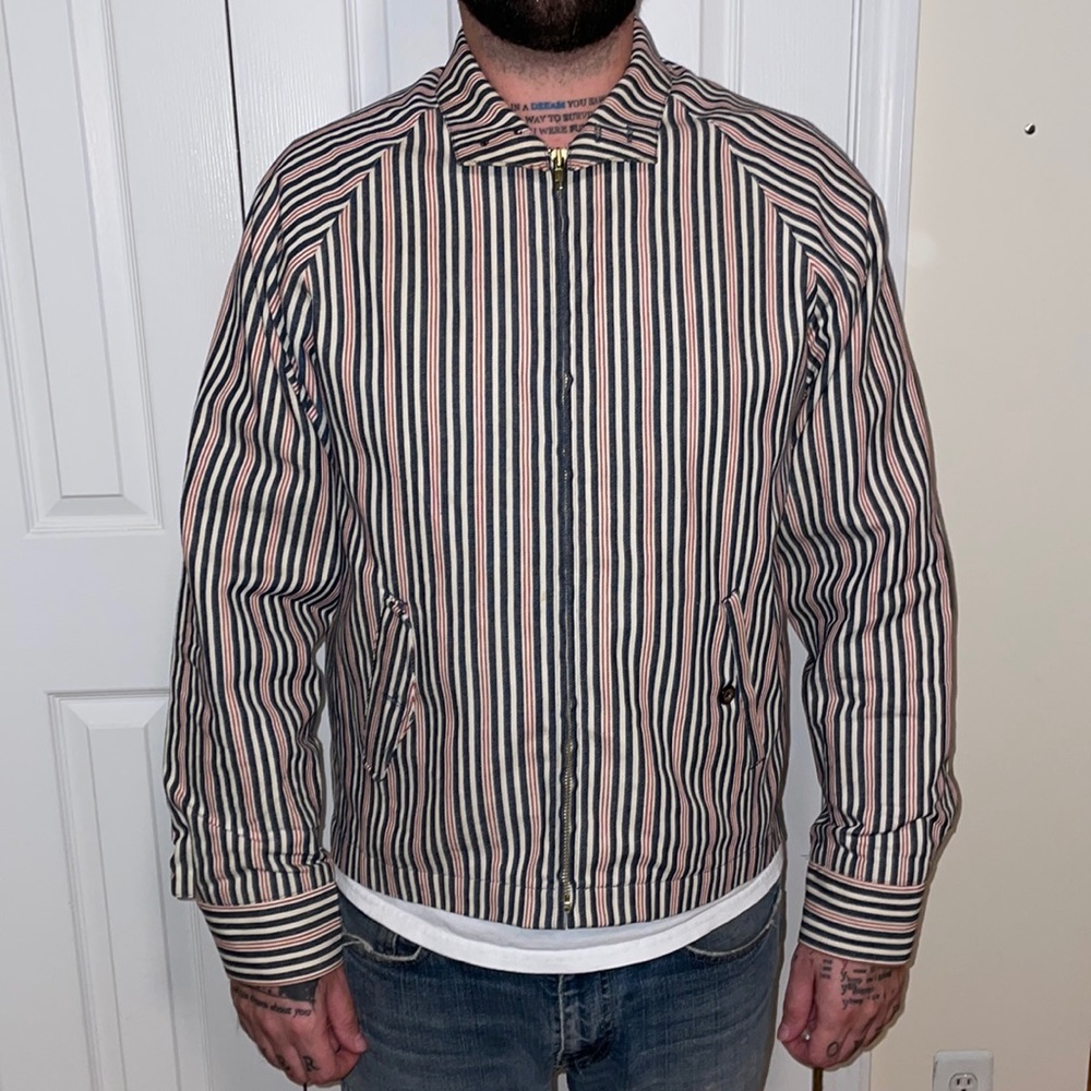 Striped denim jacket